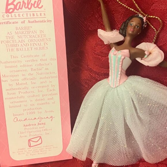 Avon Barbie As Marzipan Nutcracker Christmas Ornament - Picture 1 of 4